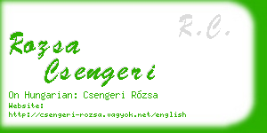 rozsa csengeri business card